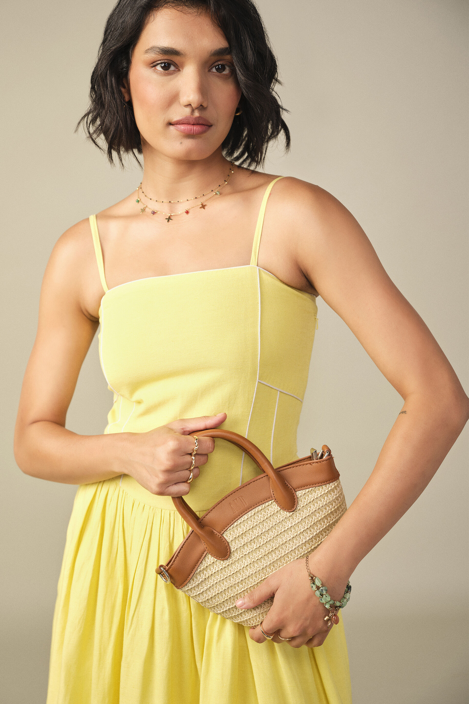 Drop Waist Midi Dress in Yellow, Yellow, image 4